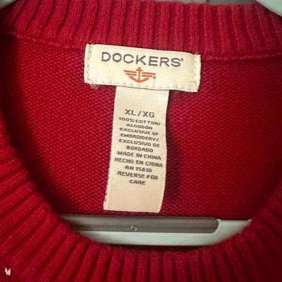Dockers Christmas Sweater XL Crew Neck Snow Flake - Picture 4 of 4